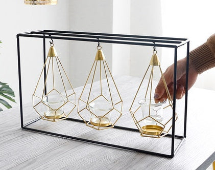 Maison Leonardo™ Noir Géométrique – Luxury Kerzenhalter Set in geometrischem Design