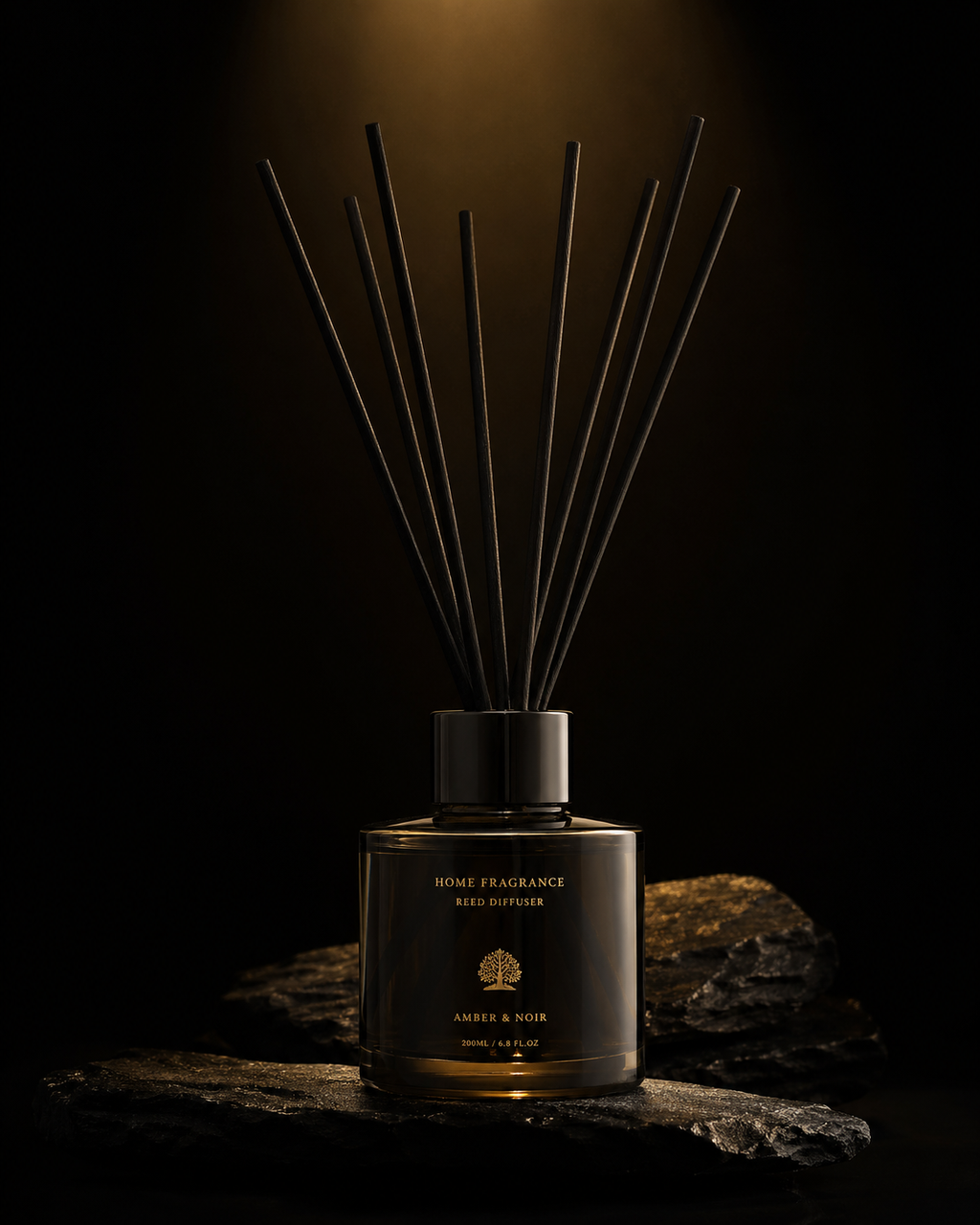 Maison Leonardo™ Amber & Noir – Luxury Reed Diffuser