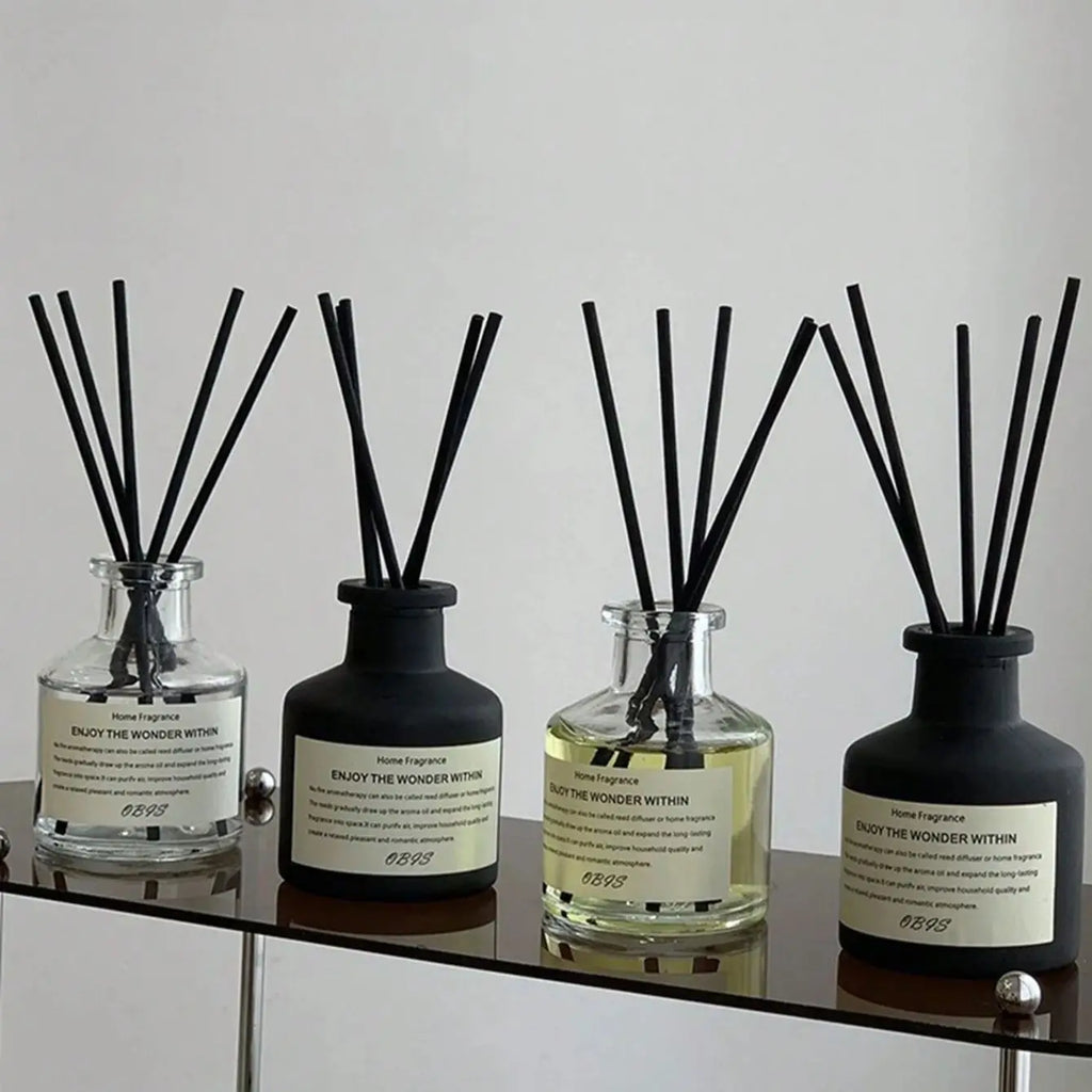 50ml Flameless Home Fragrance Room Flameless Freesia Jasmine Fragrance Oil with Reed Diffuser Stick Home Room Air Freshener Deco-0
